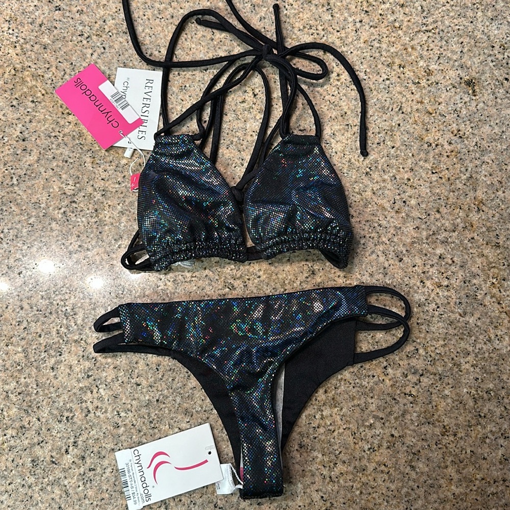 Chynna Dolls Reversible 2 Strap Itty Bikini NWT